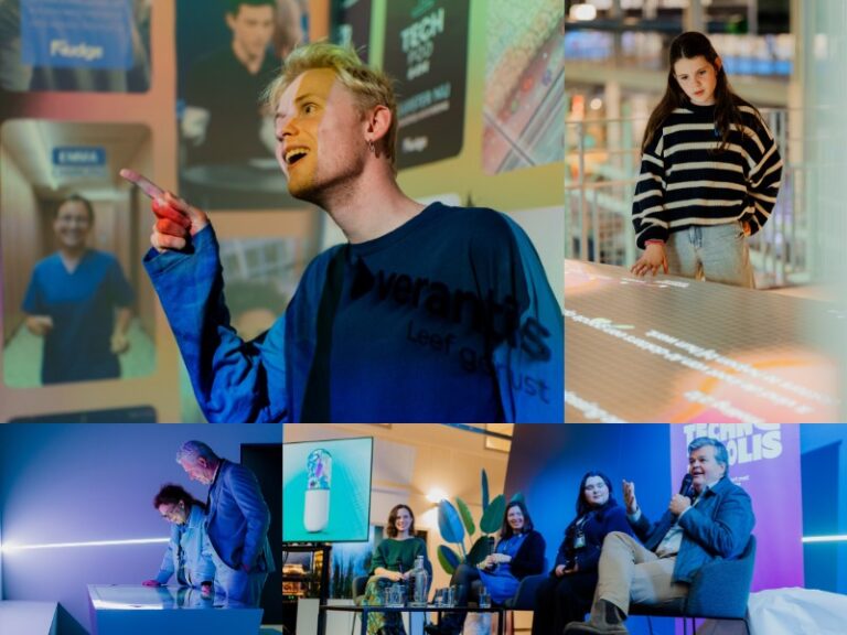 Bezoekers en sprekers tijdens de opening van SocialMed in Technopolis