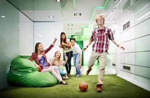 De virtuele voetbal in de Heineken Brand Store