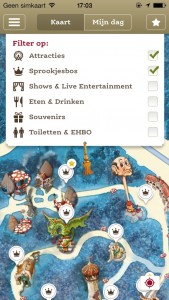 screenshot van de I-phone app