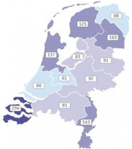 ING Toerisme index. Nederland = 100