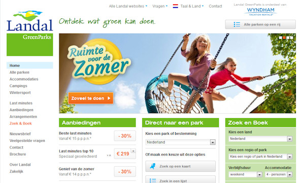 website Landal.nl